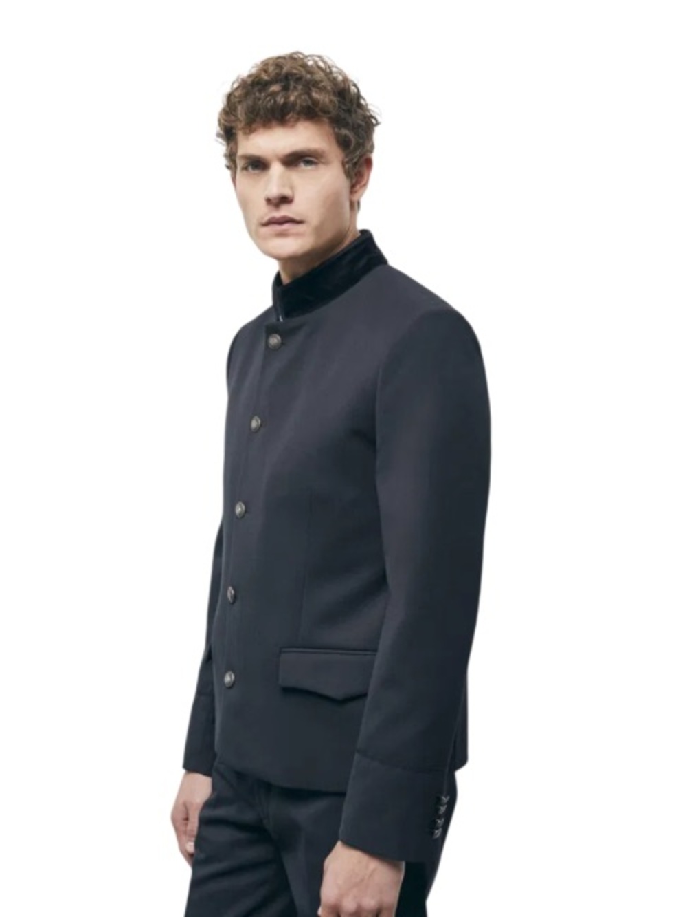 The Kooples Wool Suit Military Style Jacket Black